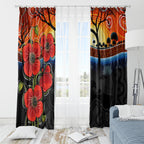 ANZAC Day Australia Poppy Flower Window Curtain Aboriginal Style