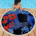 Remember Them ANZAC day Beach Blanket Soldier In Starry Night Oil Paint Style