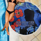 Remember Them ANZAC day Beach Blanket Soldier In Starry Night Oil Paint Style