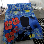 Remember Them ANZAC day Bedding Set Soldier In Starry Night Oil Paint Style