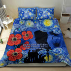 Remember Them ANZAC day Bedding Set Soldier In Starry Night Oil Paint Style