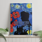 Remember Them ANZAC day Canvas Wall Art Soldier In Starry Night Oil Paint Style