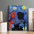 Remember Them ANZAC day Canvas Wall Art Soldier In Starry Night Oil Paint Style