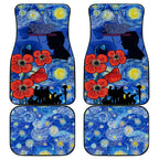Remember Them ANZAC day Car Mats Soldier In Starry Night Oil Paint Style