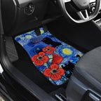 Remember Them ANZAC day Car Mats Soldier In Starry Night Oil Paint Style