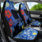 Remember Them ANZAC day Car Seat Cover Soldier In Starry Night Oil Paint Style