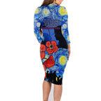 Remember Them ANZAC day Family Matching Long Sleeve Bodycon Dress and Hawaiian Shirt Soldier In Starry Night Oil Paint Style