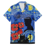 Remember Them ANZAC day Family Matching Mermaid Dress and Hawaiian Shirt Soldier In Starry Night Oil Paint Style