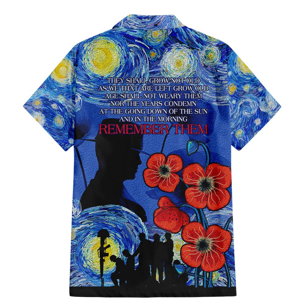 Remember Them ANZAC day Family Matching Mermaid Dress and Hawaiian Shirt Soldier In Starry Night Oil Paint Style