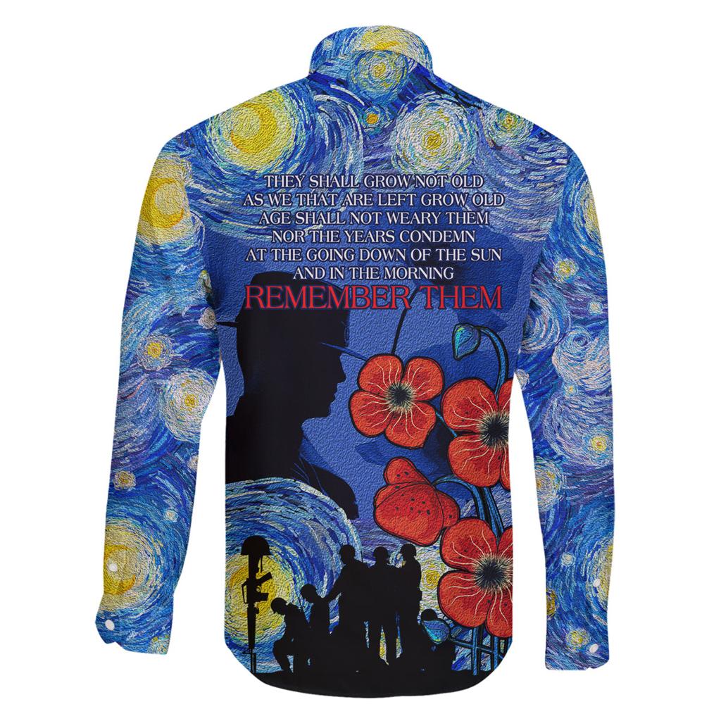 Remember Them ANZAC day Family Matching Off Shoulder Maxi Dress and Hawaiian Shirt Soldier In Starry Night Oil Paint Style
