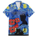 Remember Them ANZAC day Family Matching Summer Maxi Dress and Hawaiian Shirt Soldier In Starry Night Oil Paint Style