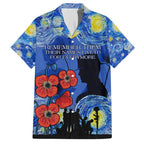 Remember Them ANZAC day Family Matching Summer Maxi Dress and Hawaiian Shirt Soldier In Starry Night Oil Paint Style