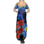 Remember Them ANZAC day Family Matching Summer Maxi Dress and Hawaiian Shirt Soldier In Starry Night Oil Paint Style