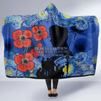Remember Them ANZAC day Hooded Blanket Soldier In Starry Night Oil Paint Style