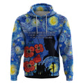 Remember Them ANZAC day Hoodie Soldier In Starry Night Oil Paint Style