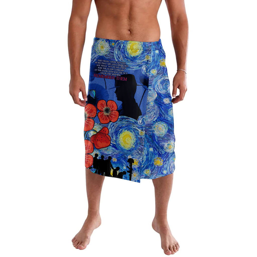 Remember Them ANZAC day Lavalava Soldier In Starry Night Oil Paint Style