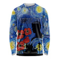 Remember Them ANZAC day Long Sleeve Shirt Soldier In Starry Night Oil Paint Style
