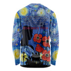 Remember Them ANZAC day Long Sleeve Shirt Soldier In Starry Night Oil Paint Style