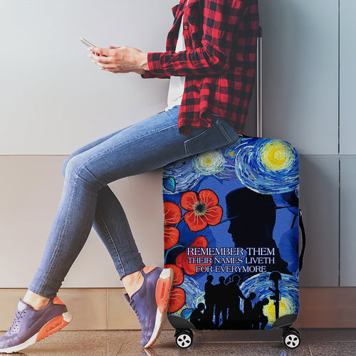 Remember Them ANZAC day Luggage Cover Soldier In Starry Night Oil Paint Style
