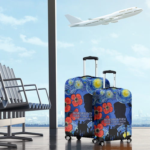 Remember Them ANZAC day Luggage Cover Soldier In Starry Night Oil Paint Style