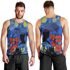 Remember Them ANZAC day Men Tank Top Soldier In Starry Night Oil Paint Style
