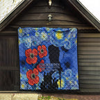 Remember Them ANZAC day Quilt Soldier In Starry Night Oil Paint Style