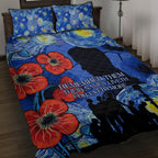 Remember Them ANZAC day Quilt Bed Set Soldier In Starry Night Oil Paint Style