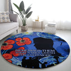 Remember Them ANZAC day Round Carpet Soldier In Starry Night Oil Paint Style