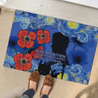 Remember Them ANZAC day Rubber Doormat Soldier In Starry Night Oil Paint Style