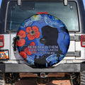 Remember Them ANZAC day Spare Tire Cover Soldier In Starry Night Oil Paint Style