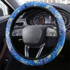 Remember Them ANZAC day Steering Wheel Cover Soldier In Starry Night Oil Paint Style