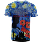 Remember Them ANZAC day T Shirt Soldier In Starry Night Oil Paint Style
