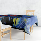 Remember Them ANZAC day Tablecloth Soldier In Starry Night Oil Paint Style