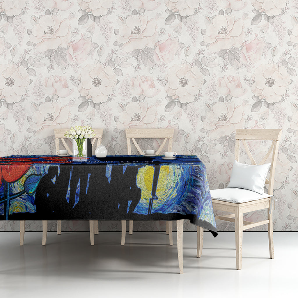 Remember Them ANZAC day Tablecloth Soldier In Starry Night Oil Paint Style