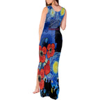 Remember Them ANZAC day Tank Maxi Dress Soldier In Starry Night Oil Paint Style