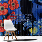 Remember Them ANZAC day Window Curtain Soldier In Starry Night Oil Paint Style