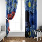 Remember Them ANZAC day Window Curtain Soldier In Starry Night Oil Paint Style