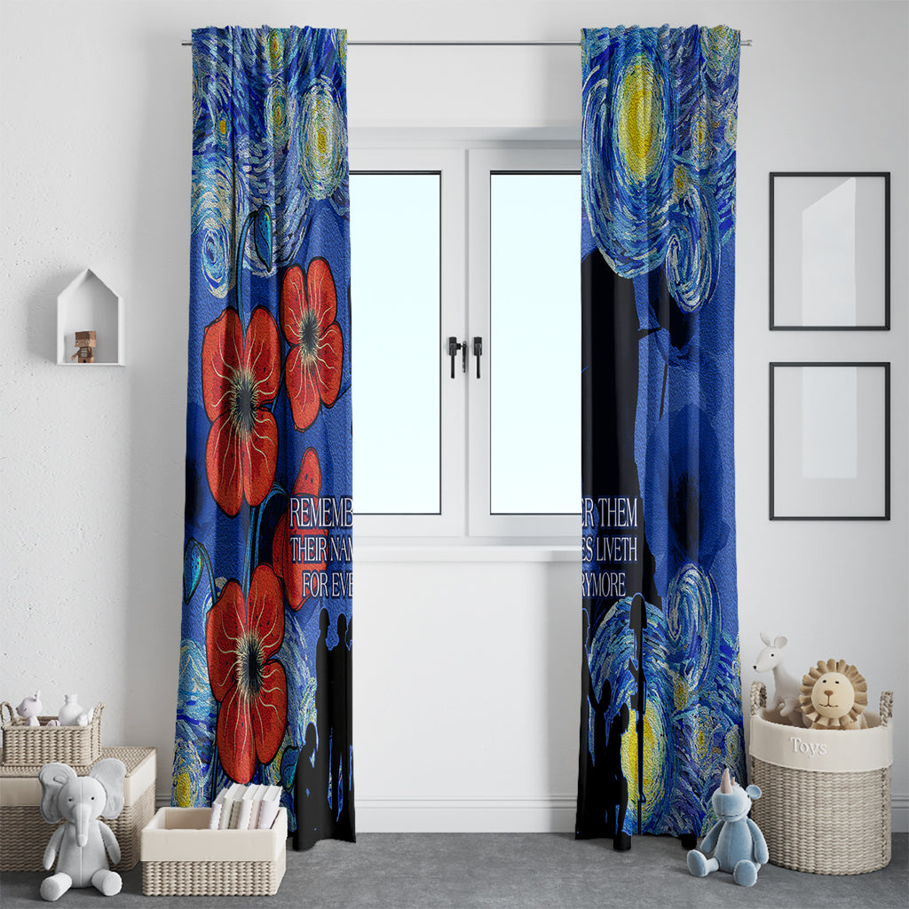 Remember Them ANZAC day Window Curtain Soldier In Starry Night Oil Paint Style