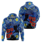 Remember Them ANZAC day Zip Hoodie Soldier In Starry Night Oil Paint Style
