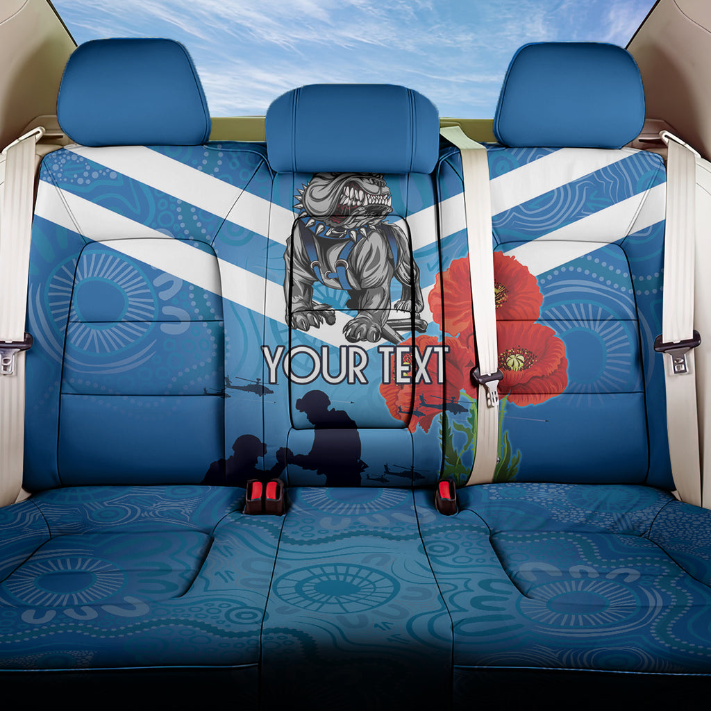 Custom Bulldogs Rugby ANZAC Back Car Seat Cover The Military Soldiers with Aboriginal Style