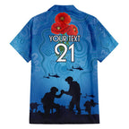 Custom Bulldogs Rugby ANZAC Family Matching Short Sleeve Bodycon Dress and Hawaiian Shirt The Military Soldiers with Aboriginal Style