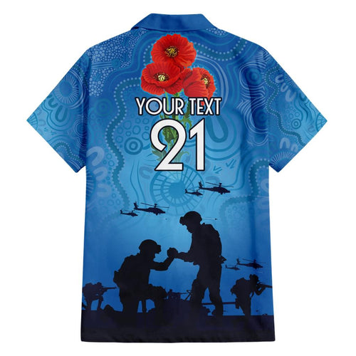 Custom Bulldogs Rugby ANZAC Family Matching Short Sleeve Bodycon Dress and Hawaiian Shirt The Military Soldiers with Aboriginal Style