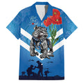 Custom Bulldogs Rugby ANZAC Hawaiian Shirt The Military Soldiers with Aboriginal Style