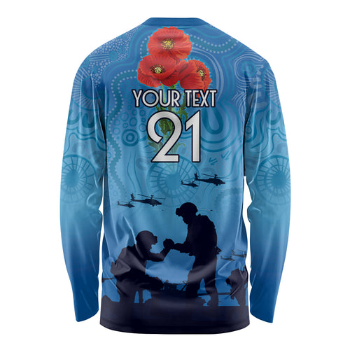 Custom Bulldogs Rugby ANZAC Long Sleeve Shirt The Military Soldiers with Aboriginal Style