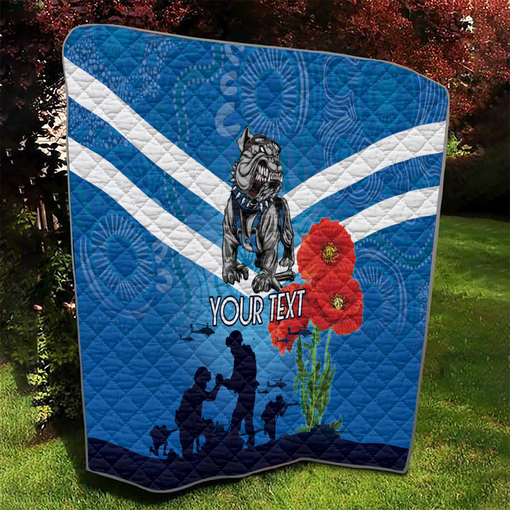 Custom Bulldogs Rugby ANZAC Quilt The Military Soldiers with Aboriginal Style