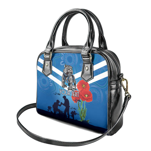Custom Bulldogs Rugby ANZAC Shoulder Handbag The Military Soldiers with Aboriginal Style
