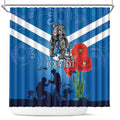 Custom Bulldogs Rugby ANZAC Shower Curtain The Military Soldiers with Aboriginal Style