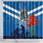 Custom Bulldogs Rugby ANZAC Shower Curtain The Military Soldiers with Aboriginal Style