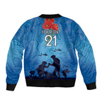 Custom Bulldogs Rugby ANZAC Sleeve Zip Bomber Jacket The Military Soldiers with Aboriginal Style
