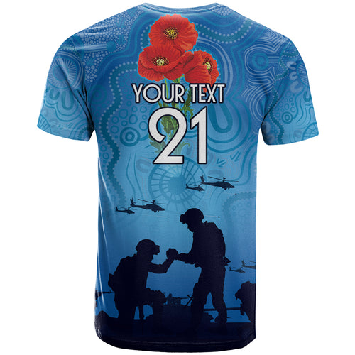 Custom Bulldogs Rugby ANZAC T Shirt The Military Soldiers with Aboriginal Style